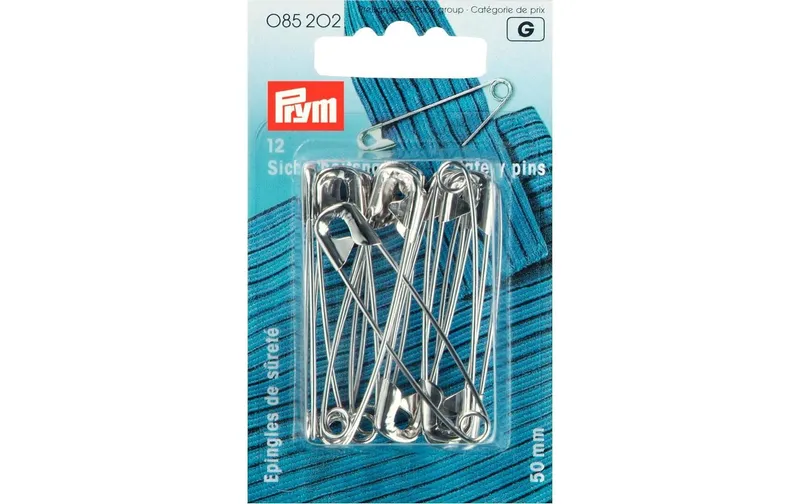 Prym Sicherheitsnadel Nr. 3, 50 mm, 12 pièces