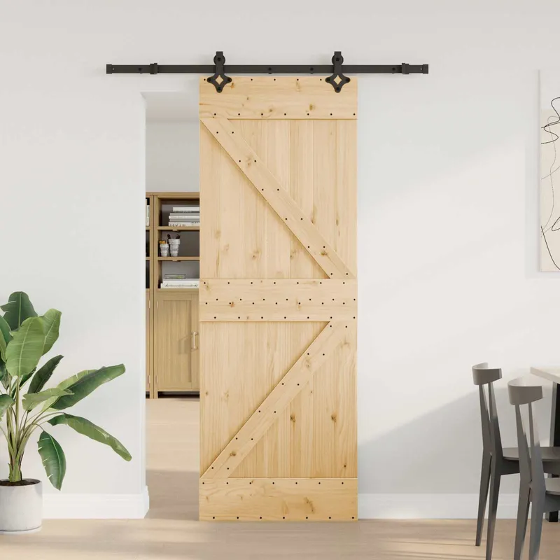 Schiebetür NARVIK 70 x 210 cm (152,5 cm) Natürlich und Schwarz