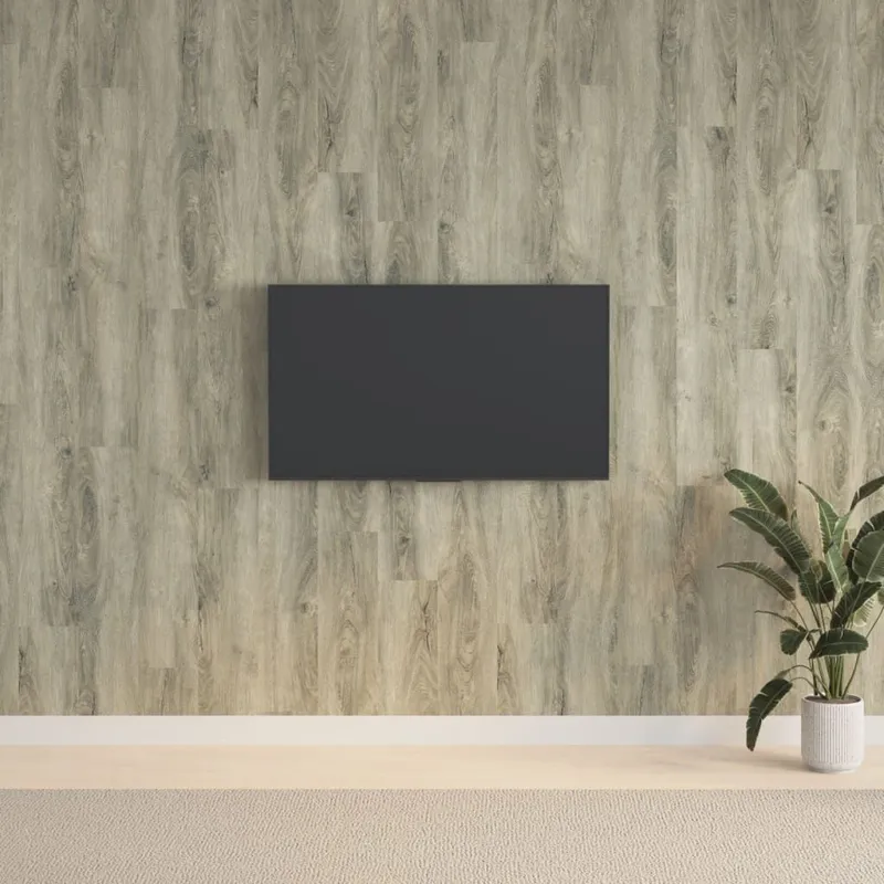 Panneaux muraux Aspect bois Gris PVC 2,06 m²