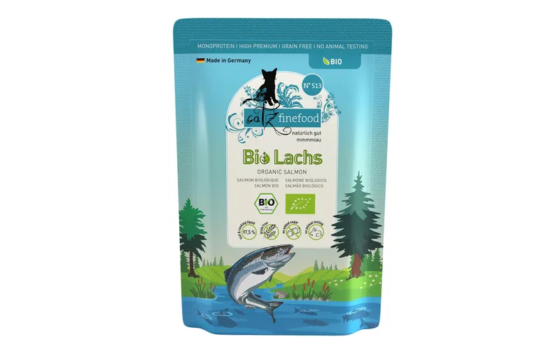 catz finefood Nassfutter Bio No.513 Lachs, 85 g