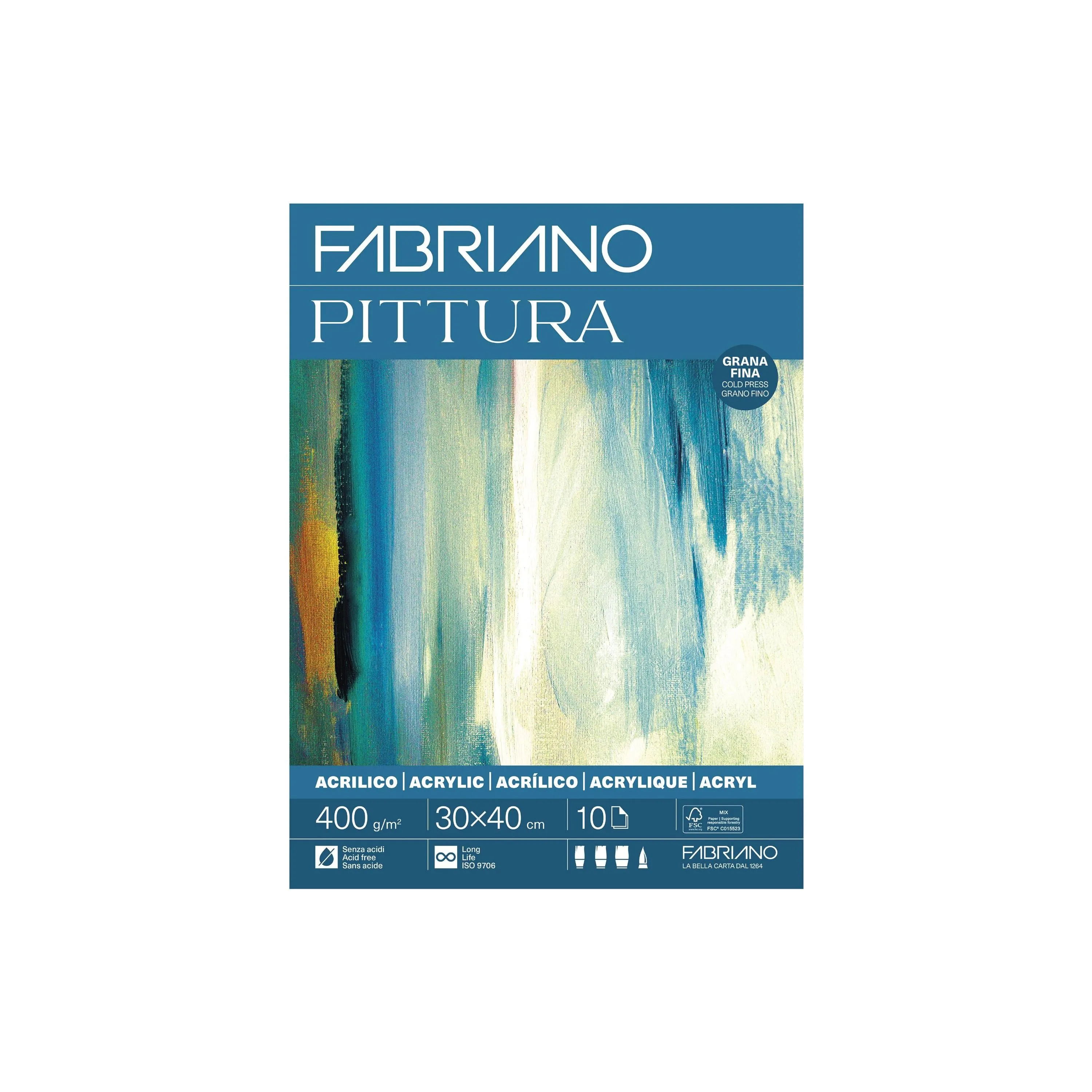 Fabriano Acrylpapier Pittura 400 g/m², 10 Bl, kalt gepresst