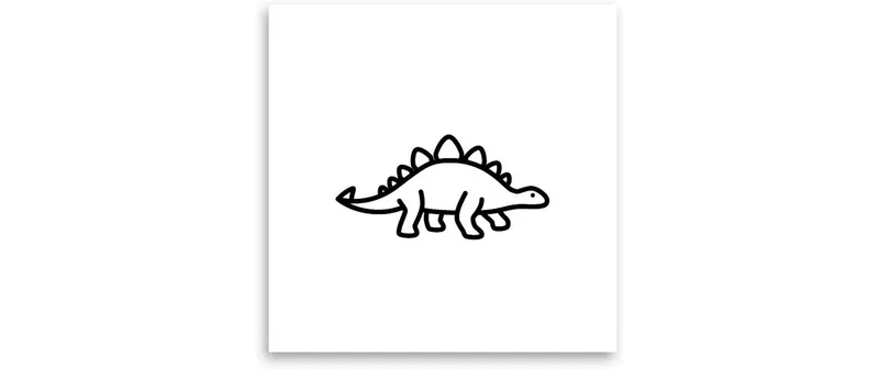 minink Tattoo Kleiner Stegosaurus Grösse: S (3.0 cm x 1.4 cm)