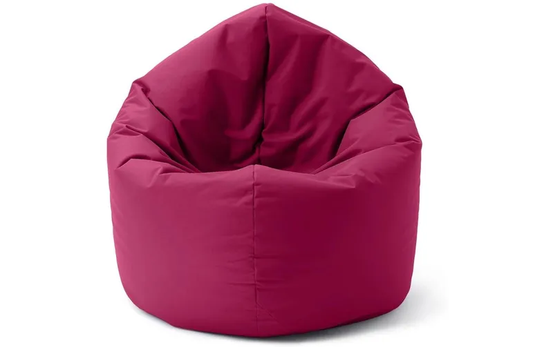 Lumaland Runder Sitzsack 2 in 1, 300 l Polyester (PES), Weinrot