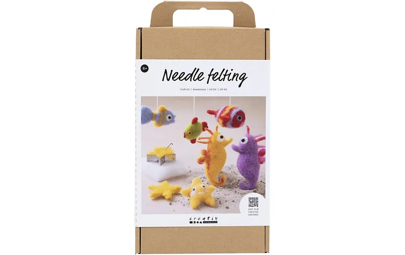 Creativ Company Bastelset Nadelfilzen Wolle, Filz, Schablonen