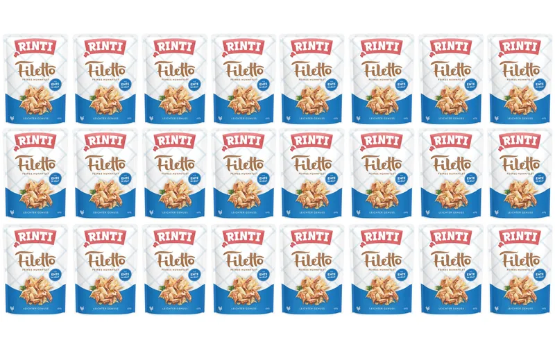 Rinti Nassfutter Filetto Huhn + Ente in Jelly, 24 x 100 g