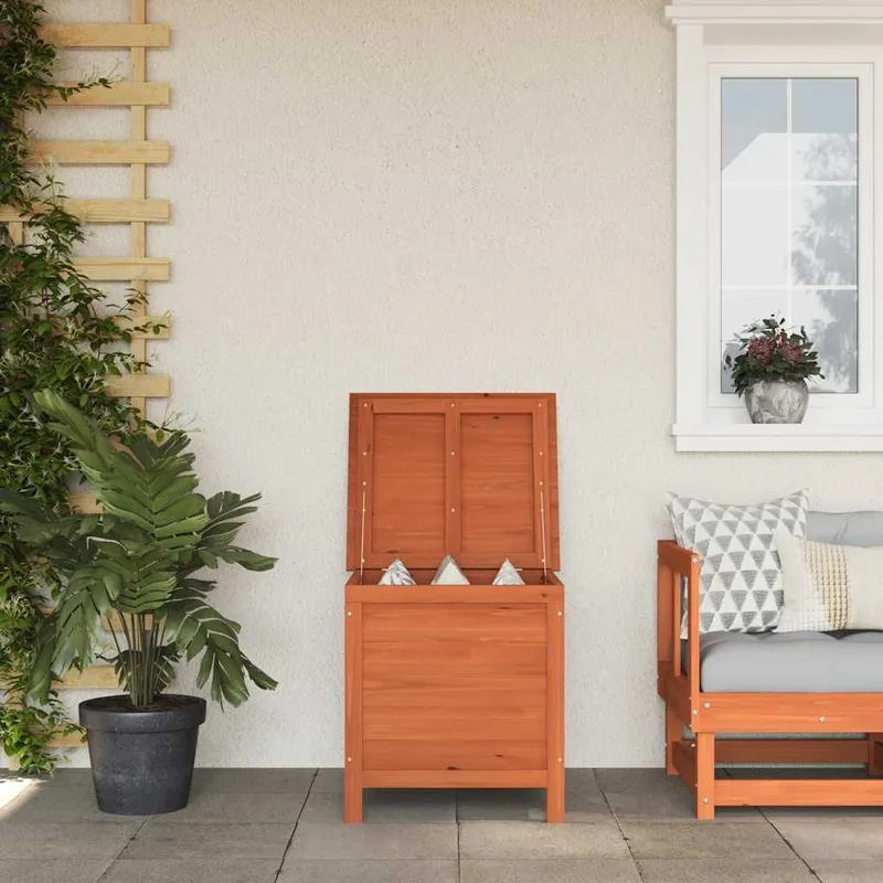 Gartentruhe marrone 50x49x56,5 cm Massivholz Tanne