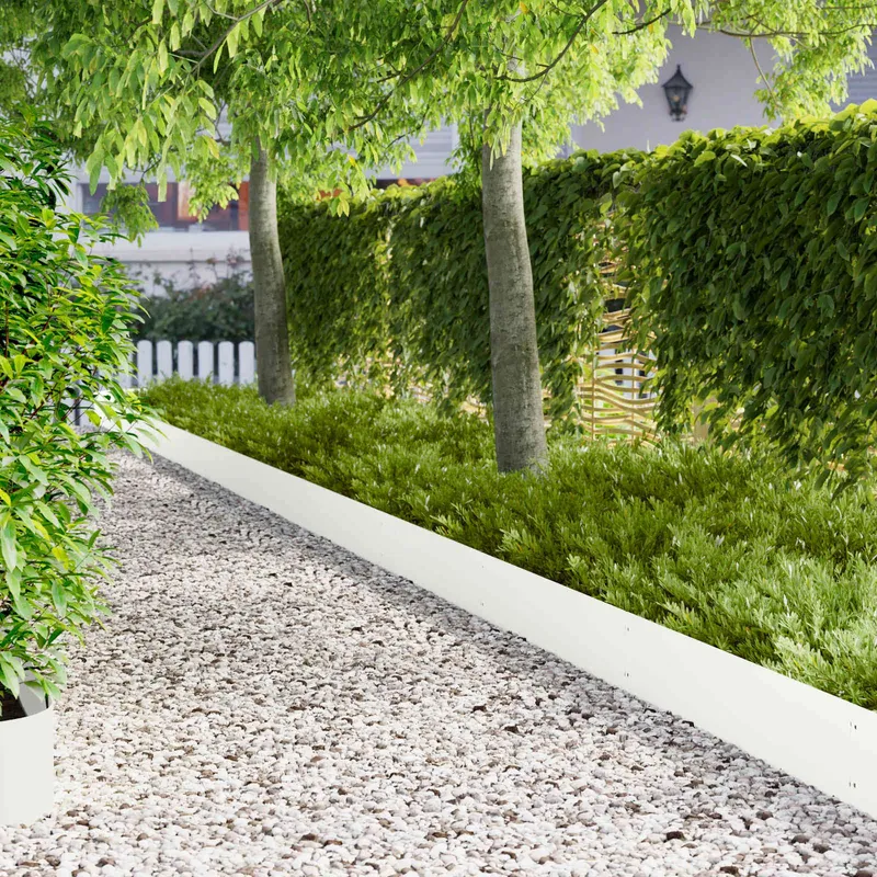 Bordure de Pelouse 20 pc 103 x 25 cm Acier Blanc