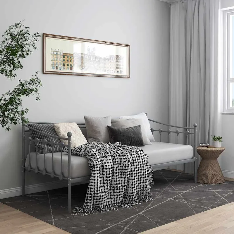 Schlafsofa Bettgestell grigio Metall 90x200 cm