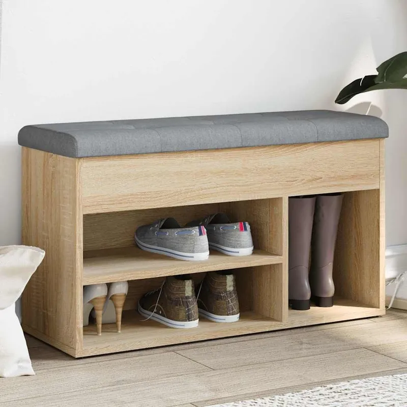 Schuhbank Sonoma-Eiche 82x32x45,5 cm derivato del legno