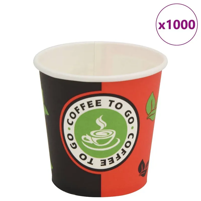 1000 Stk. Einweg-Kaffeebecher Pappe 120 ml (4 oz)