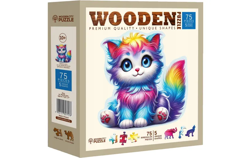 Wooden City Holz-Puzzle Fantasy Kitty M 75 Teile