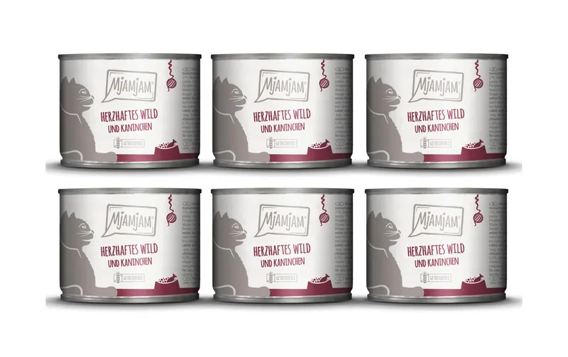 Mjamjam Nassfutter Dose Wild & Kaninchen, 6 x 200 g
