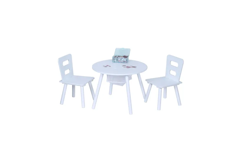 relaxdays Kindersitzgruppe mit Stauraum blanc