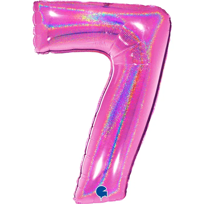 Ballon alum. Glitter Numéro 7