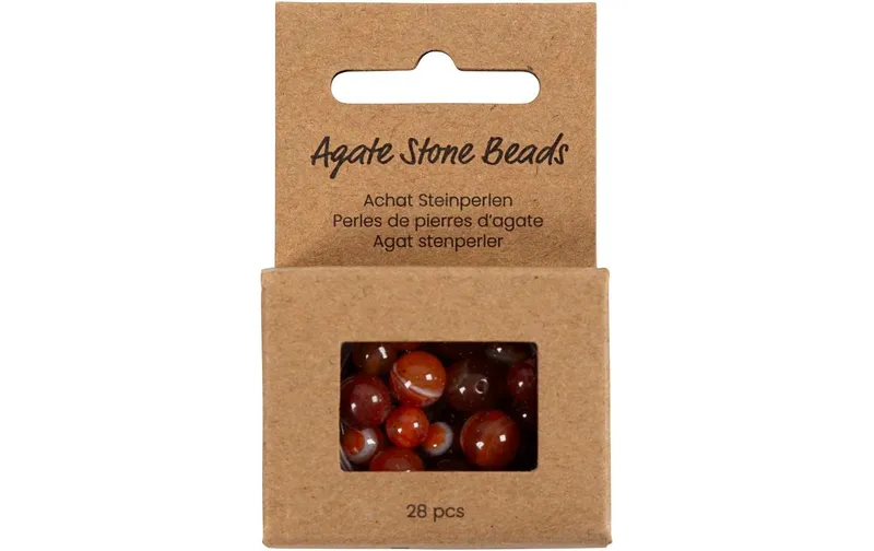 Creativ Company Perlen-set Achatstein arancione Gebrannt, rosso, 6-10 mm