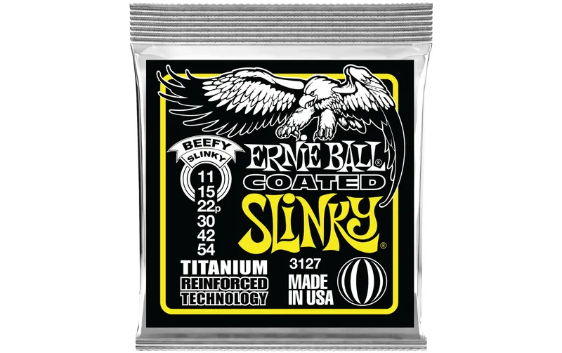 Ernie Ball Gitarrensaiten 3127 Slinky Coated Titanium – Beefy 11-54