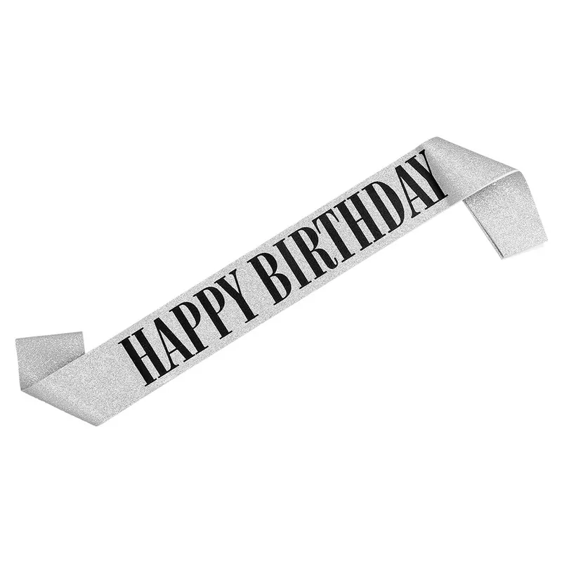 Schärpe Happy Birthday silber