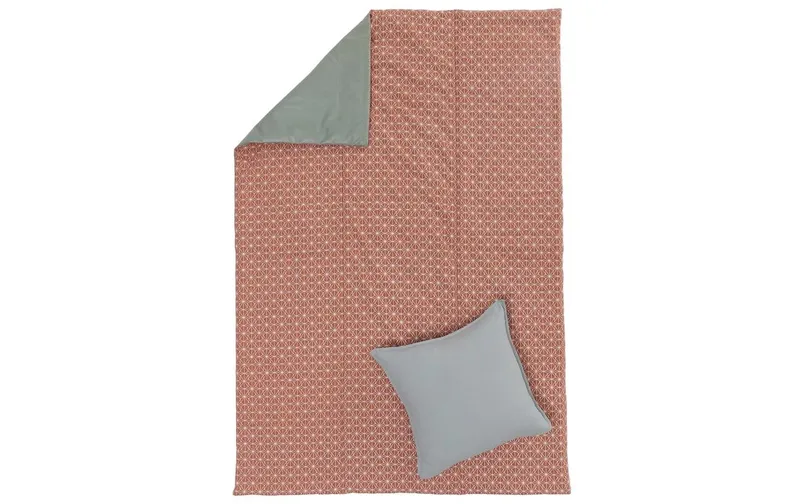 Urbanara Picknickdecke Ankisa 190 x 130 cm - Terrakotta / Weiss