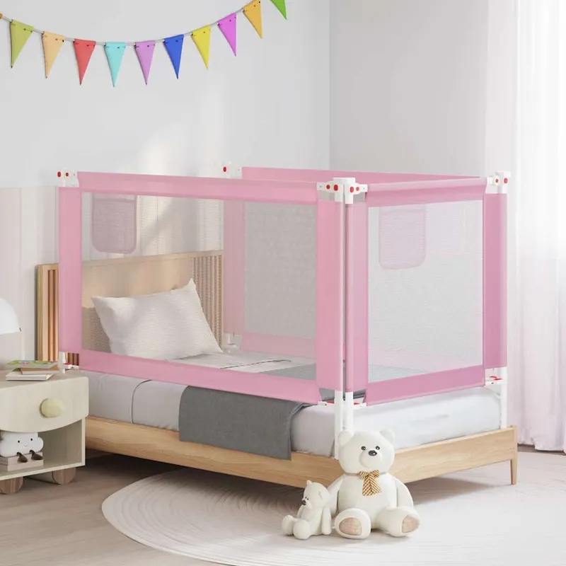 Kleinkind-Bettschutzgitter Rosa 150x25 cm Stoff
