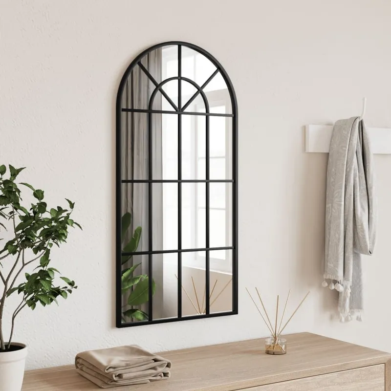 Wandspiegel nero 40x80 cm Gewölbt Eisen
