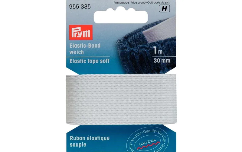 Prym Elastikband 30 mm, blanc