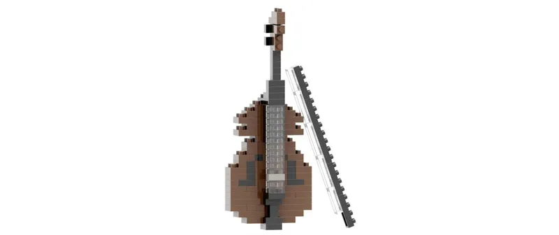 BRIXIES Bausteinmodell Kontrabass aus 114 Bausteinen