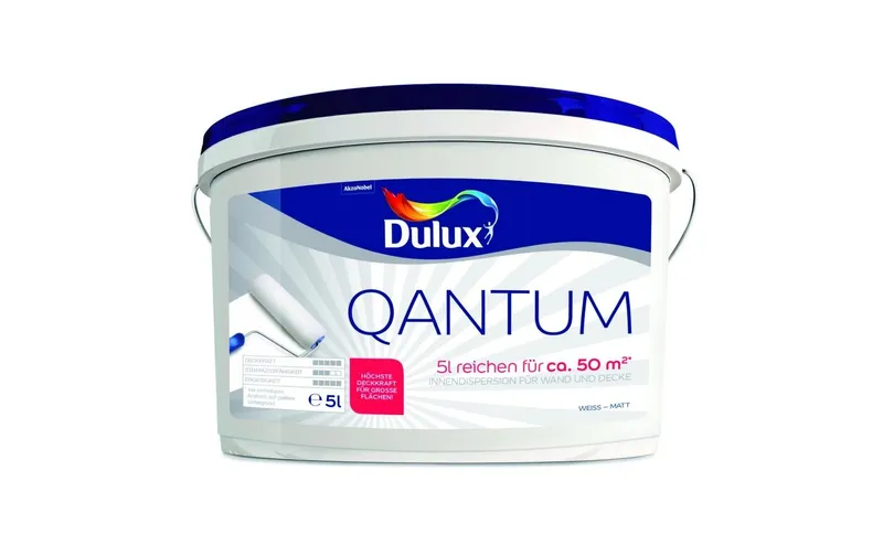 Dulux Wand- und Deckenfarbe Quantum Matt, Reinweiss, 5 L