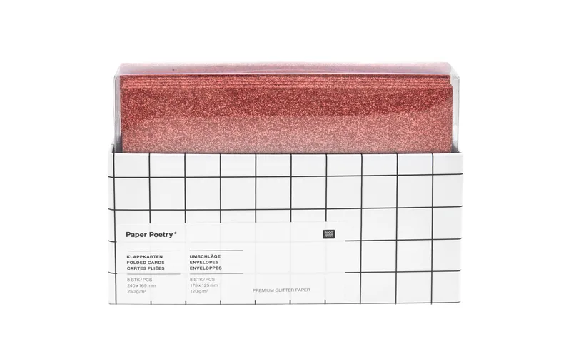 Rico Design Kartenset Glitter rosso