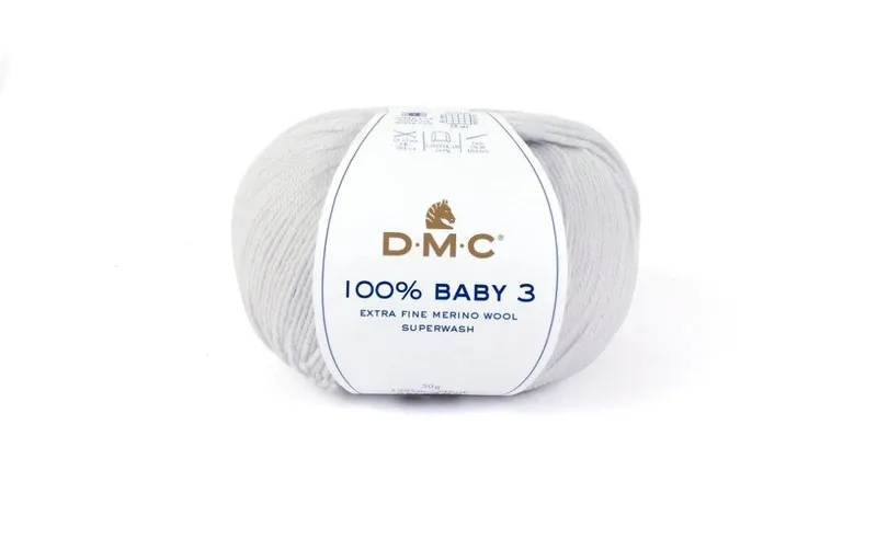 DMC Wolle 100% Baby 3 Hellgrau