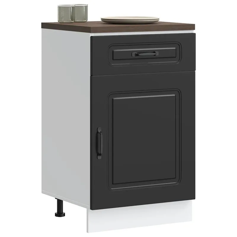 Küchenunterschrank Kalmar Schwarz Holzwerkstoff