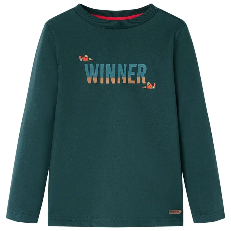 T-shirt pour enfants à manches longues vert foncé 116