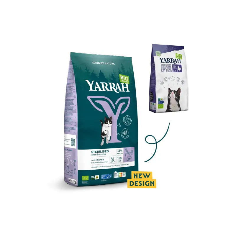 Yarrah Bio-Trockenfutter Sterilised Weizenfrei Huhn 2 kg