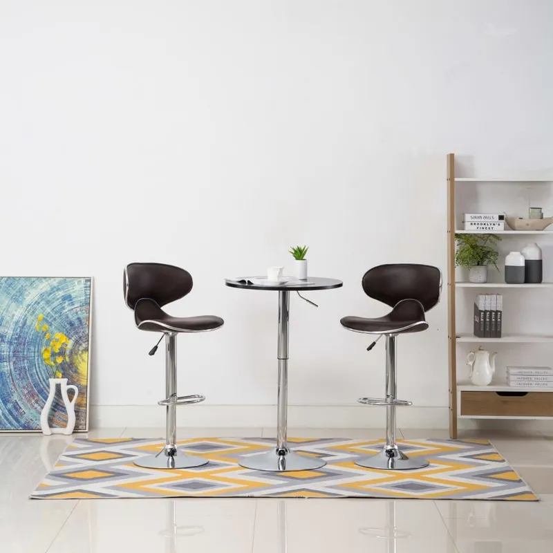 Barhocker 2 Stk. marrone Kunstleder