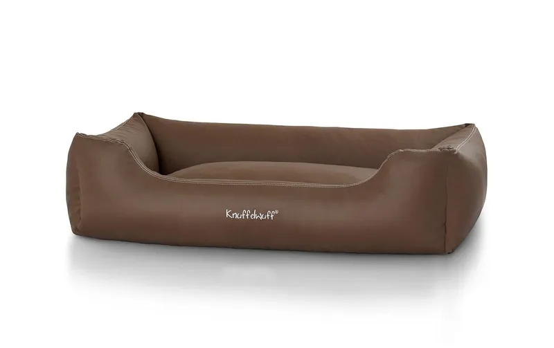 Knuffelwuff Hunde-Bett Sidney Kunstleder XXL, 120 x 85 cm, marrone