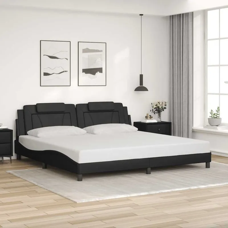 struttura letto "Viana" senza materasso nero 200x200 cm ecopelle