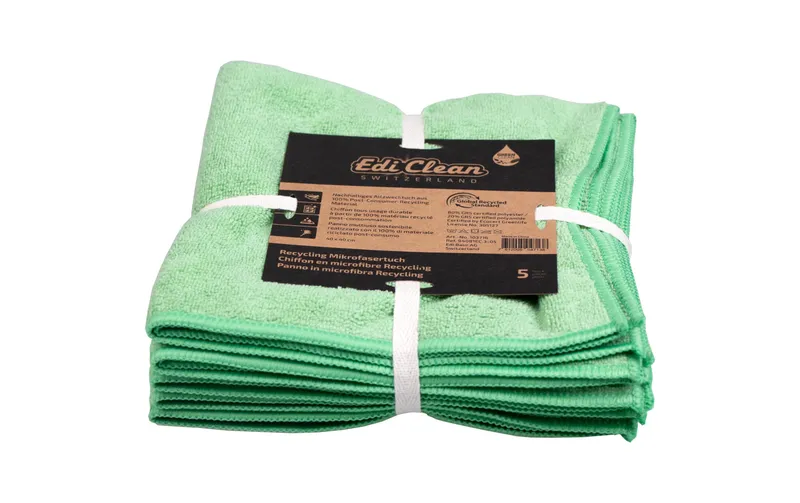 Edi Baur Mikrofaser-Reinigungstuch EC 5 pezzi, verde