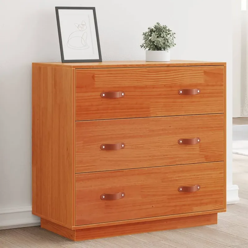 Sideboard Wachsbraun 80x40x75 cm legno massiccio pino
