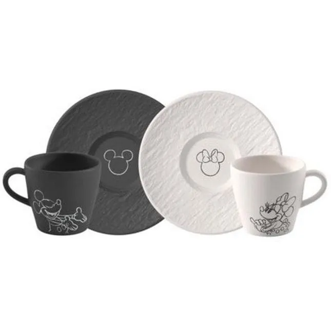 Villeroy & Boch Manufacture Rock – Mickey Mouse Kaffeetasse, 4-teilig