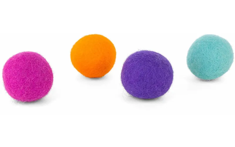 District 70 Katzen-Spielzeug Glow Felt Ball Toys, 35 mm, 4 Stück