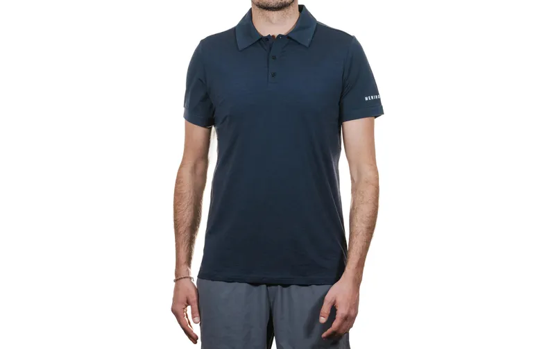 Merino & More Kurzarmshirt Polo L, Dunkelblau