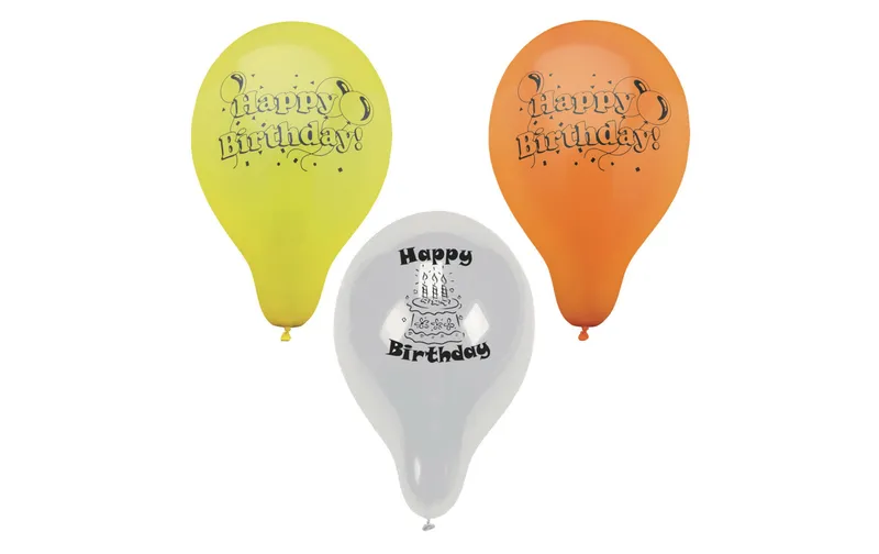 Papstar Luftballon Happy Birthday multicolour, 10 pieces