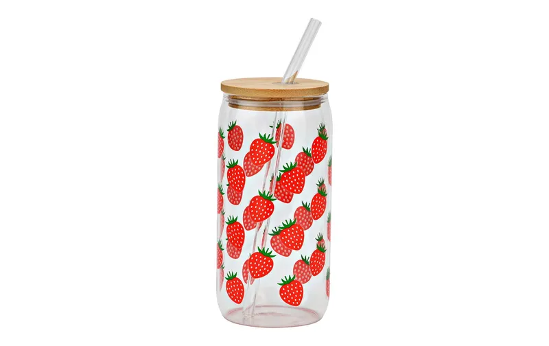 G. Wurm Trinkglas Erdbeere 500 ml, 1 pieces, red/transparent