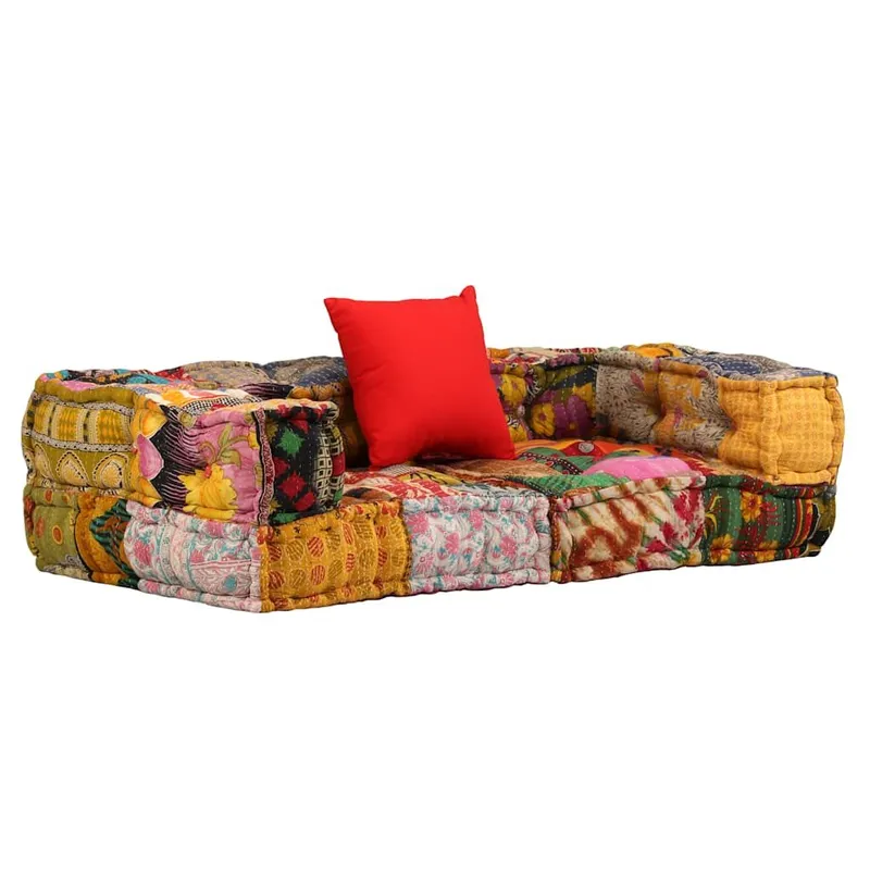 2-Sitzer Modularer Pouf Patchwork tessuto