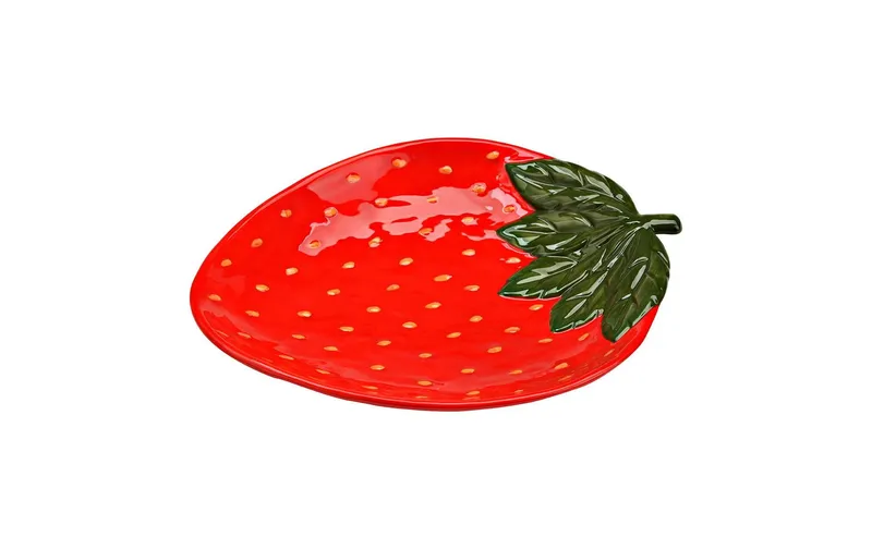 G. Wurm Schale Erdbeere 26 cm, 1 pieces, green/red