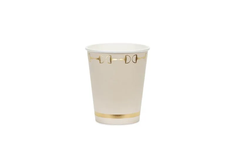 Partydeco Einwegbecher Steigbügel, Beige, 9 cm, 220 ml, 6 pièces