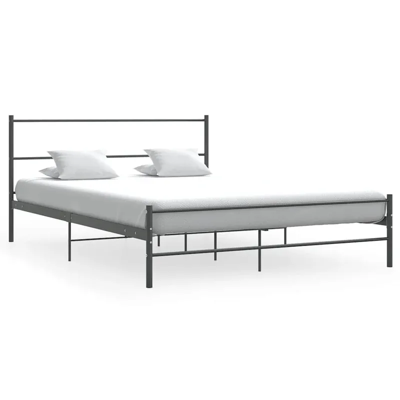 Bettgestell ohne Matratze Grau Metall 140×200 cm