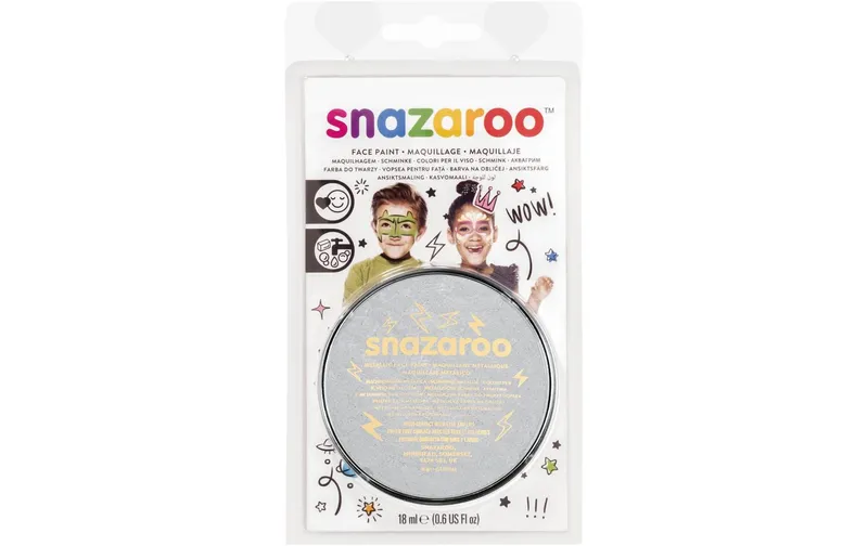Snazaroo Schminkfarbe Blister 18 ml, Silber Metallic