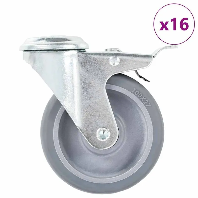 16 pz. Lenkrollen con Rückenloch 100 mm