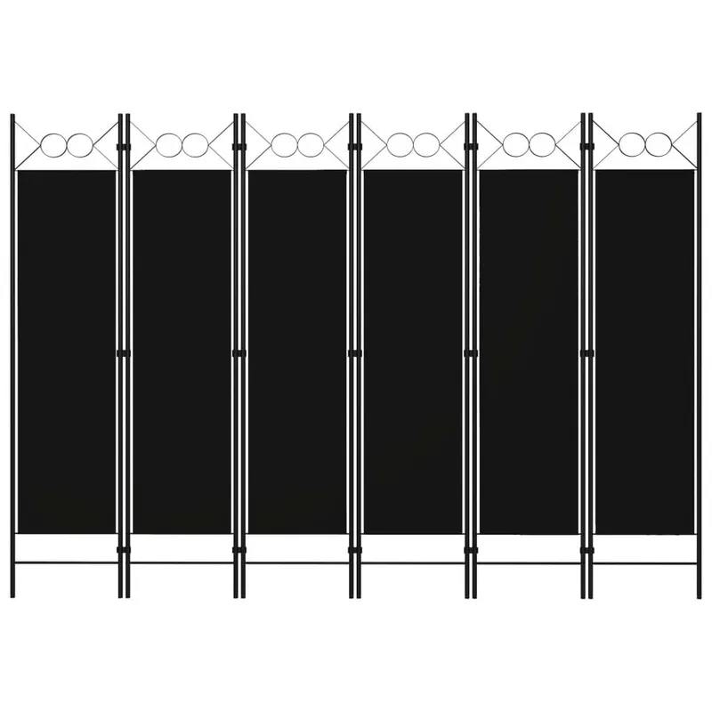 6-tlg. Raumteiler nero 240 x 180 cm