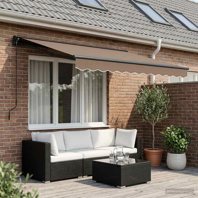 Manuell einziehbare Markise Taupe 3,5 x 2 m